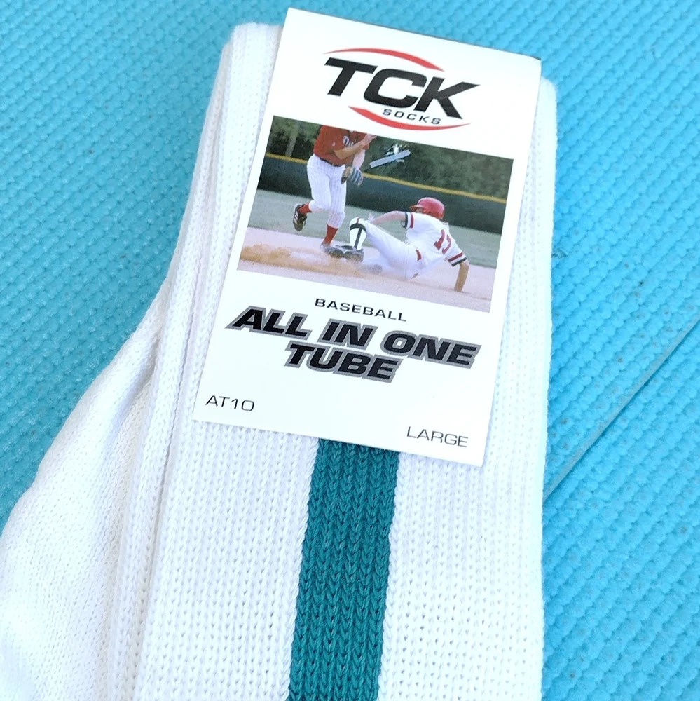 TCK Baseball All in One Tube Socks Teal - Large AT10
